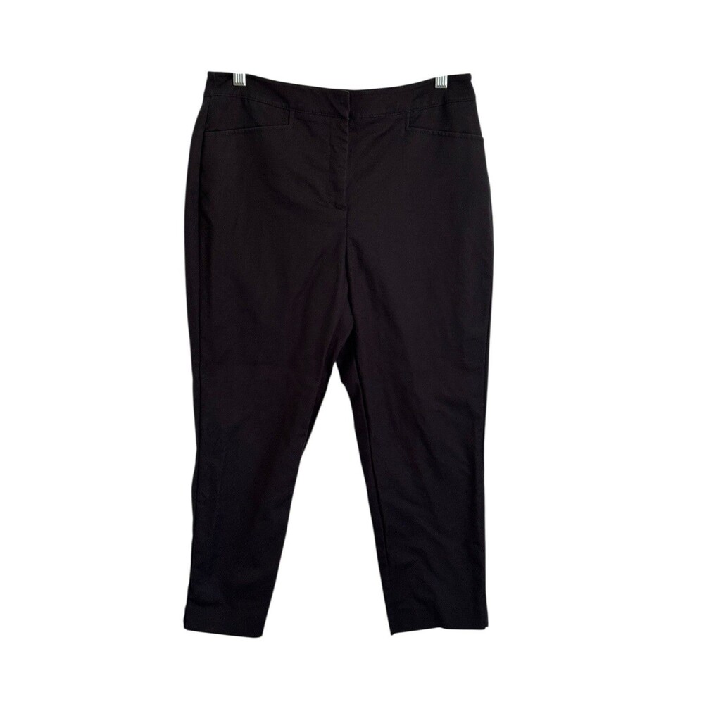 Chicos Womens 0.5 US 6 Crop Pants Black Fabulously Slimming Stretch EUC